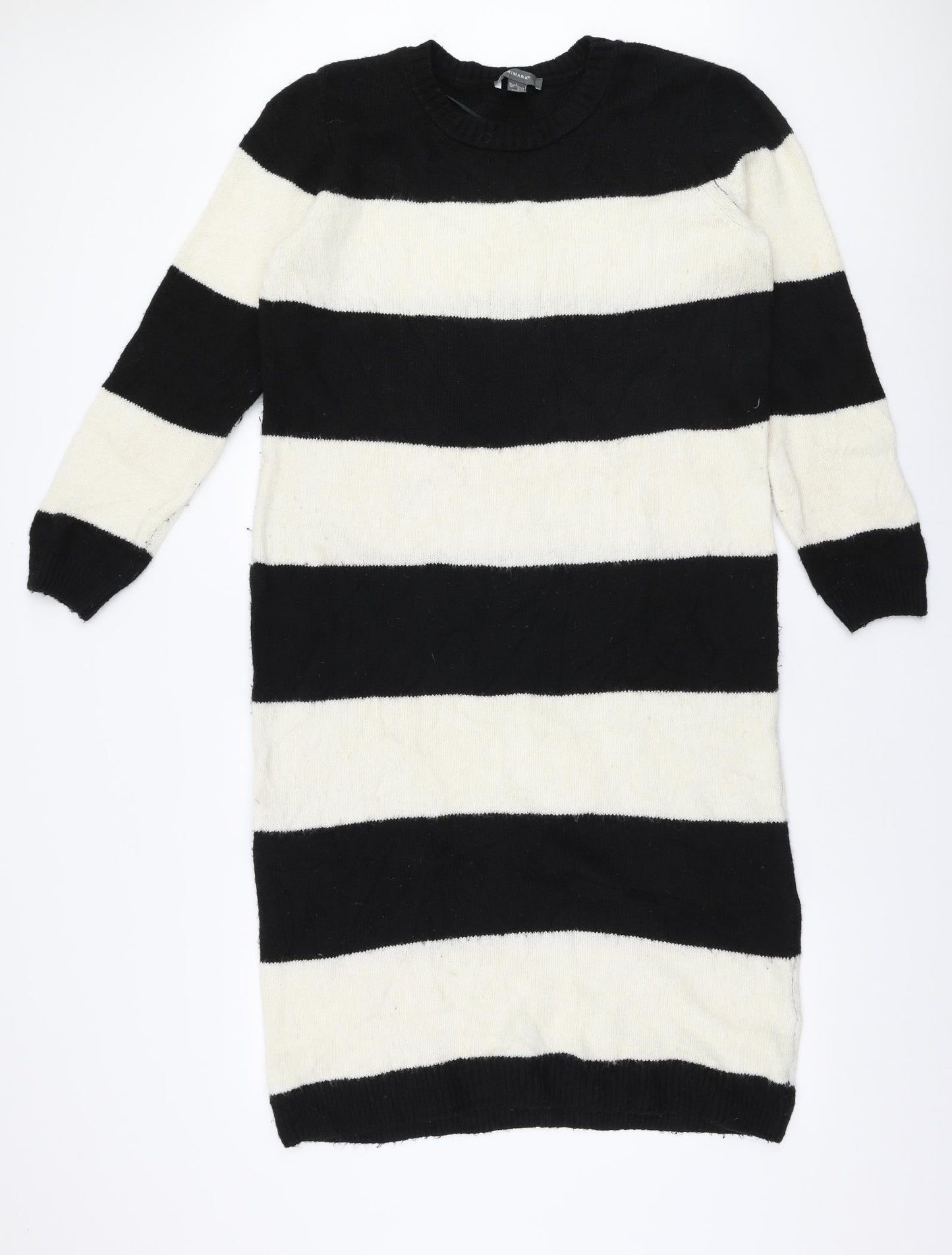 Primark Womens Multicoloured Striped Acrylic Jumper Dress  Size L  Round Neck Pullover