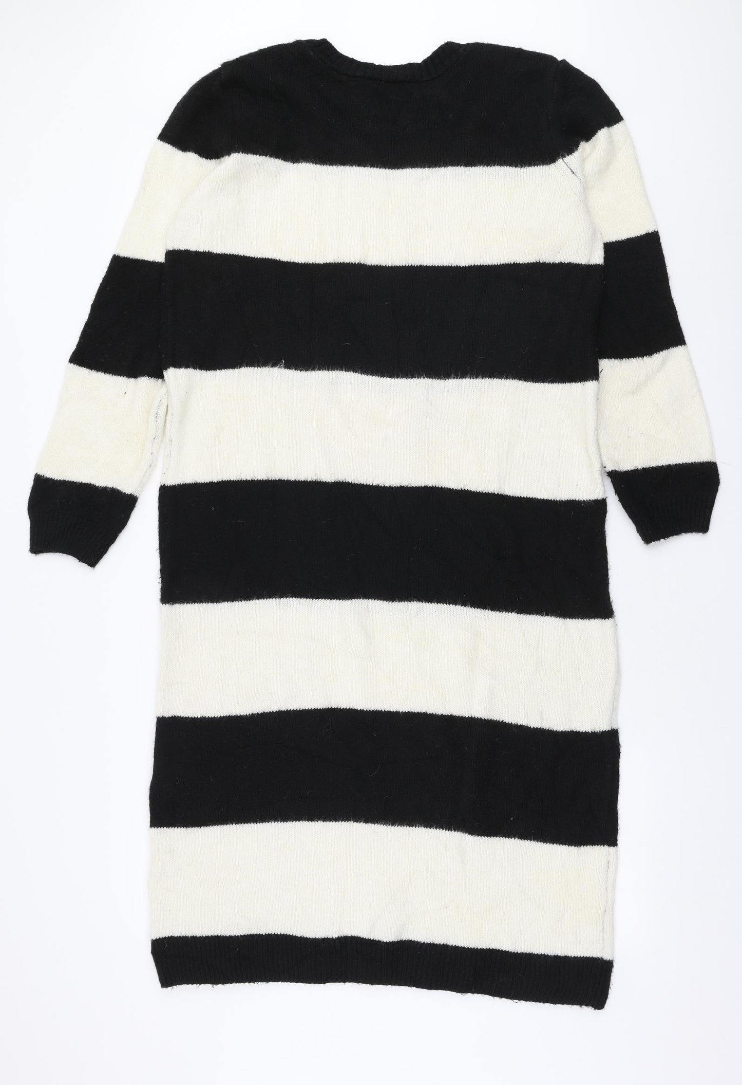 Primark Womens Multicoloured Striped Acrylic Jumper Dress  Size L  Round Neck Pullover