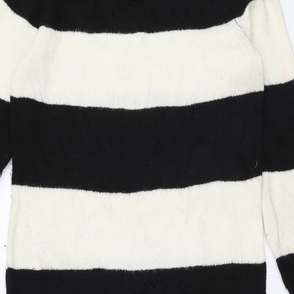 Primark Womens Multicoloured Striped Acrylic Jumper Dress  Size L  Round Neck Pullover