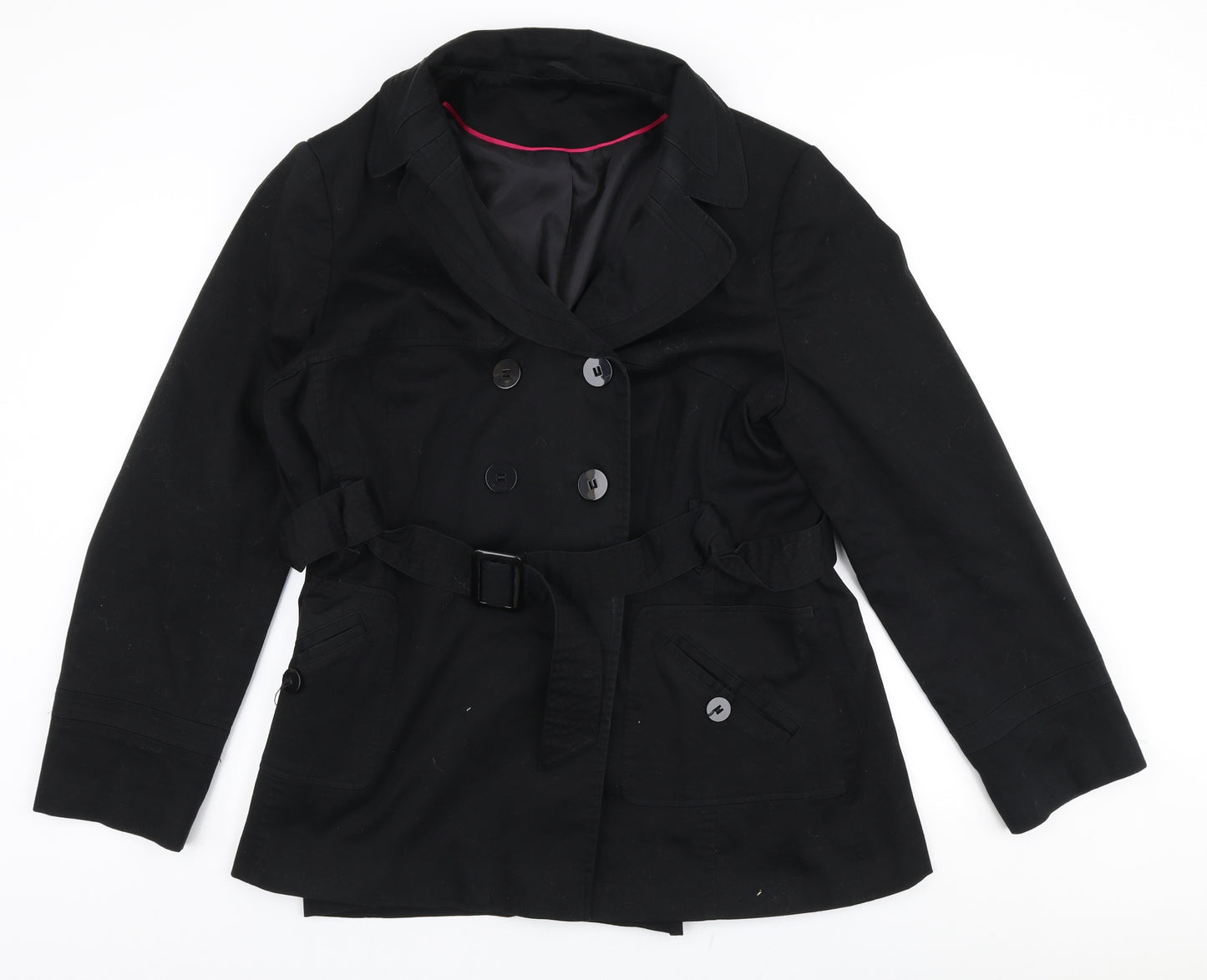 F&F Womens Black   Overcoat Coat Size 22  Button