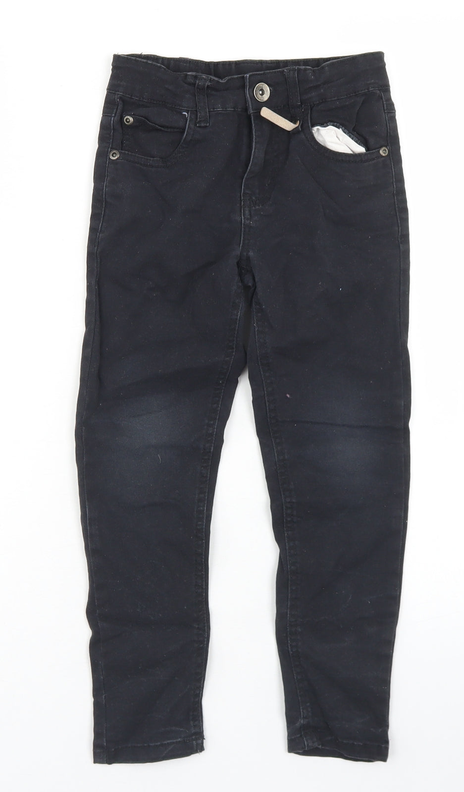 Kair Boys Black  Cotton Straight Jeans Size 5-6 Years  Regular Button