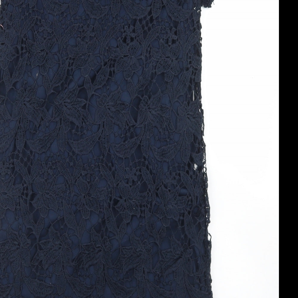 D Girls Blue  Polyester A-Line  Size 10-11 Years  Round Neck Button