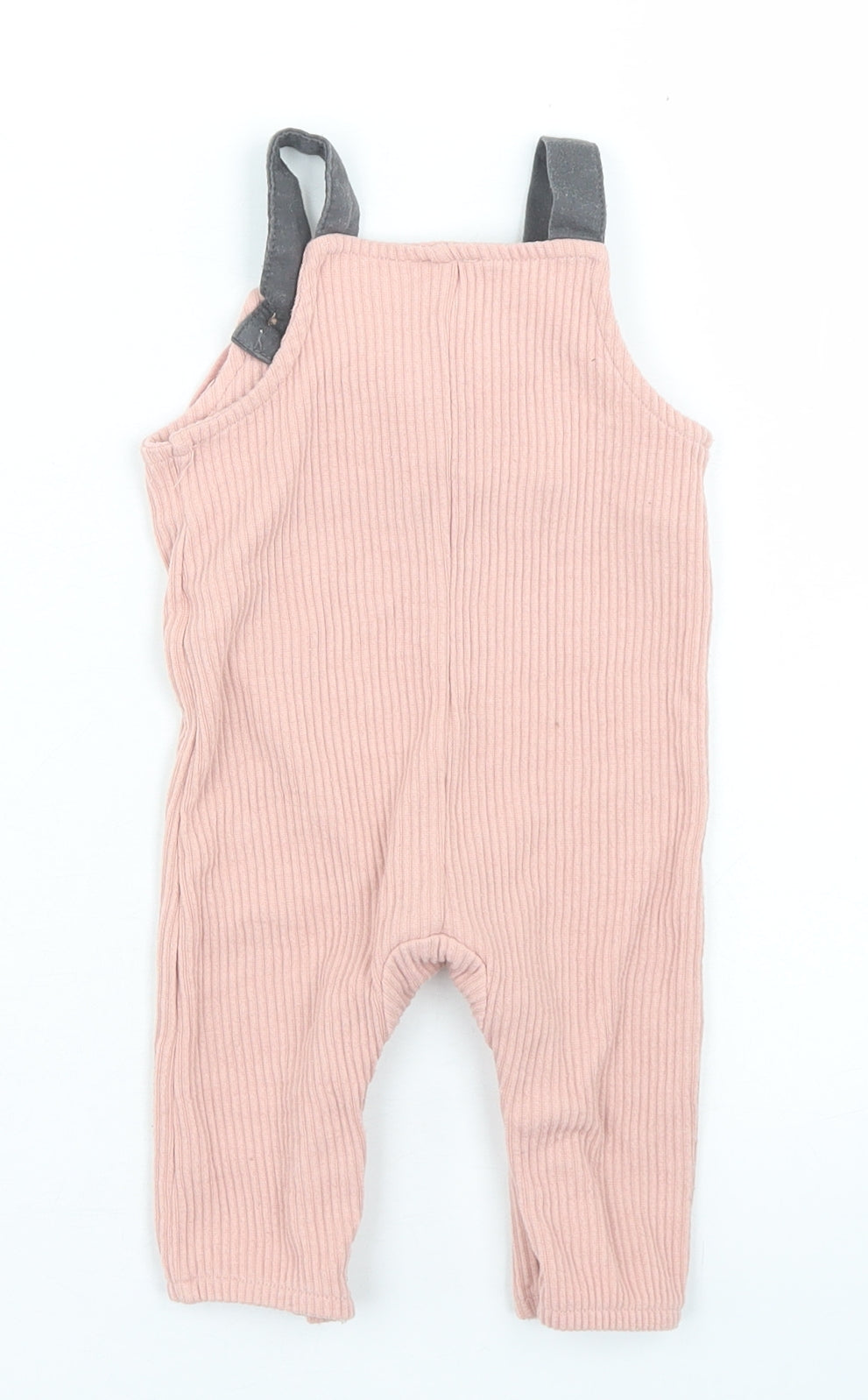 F&F Girls Pink  Polyester Dungaree One-Piece Size 0-3 Months  Snap