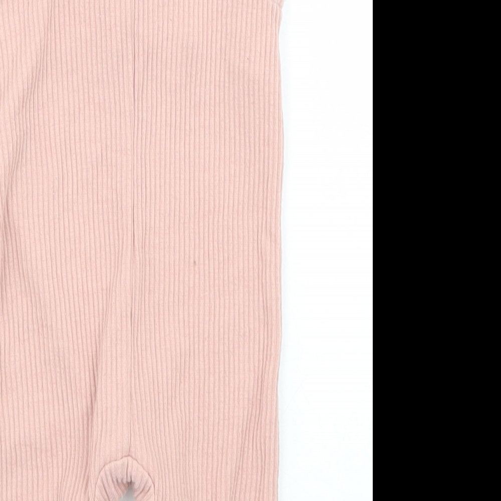 F&F Girls Pink  Polyester Dungaree One-Piece Size 0-3 Months  Snap