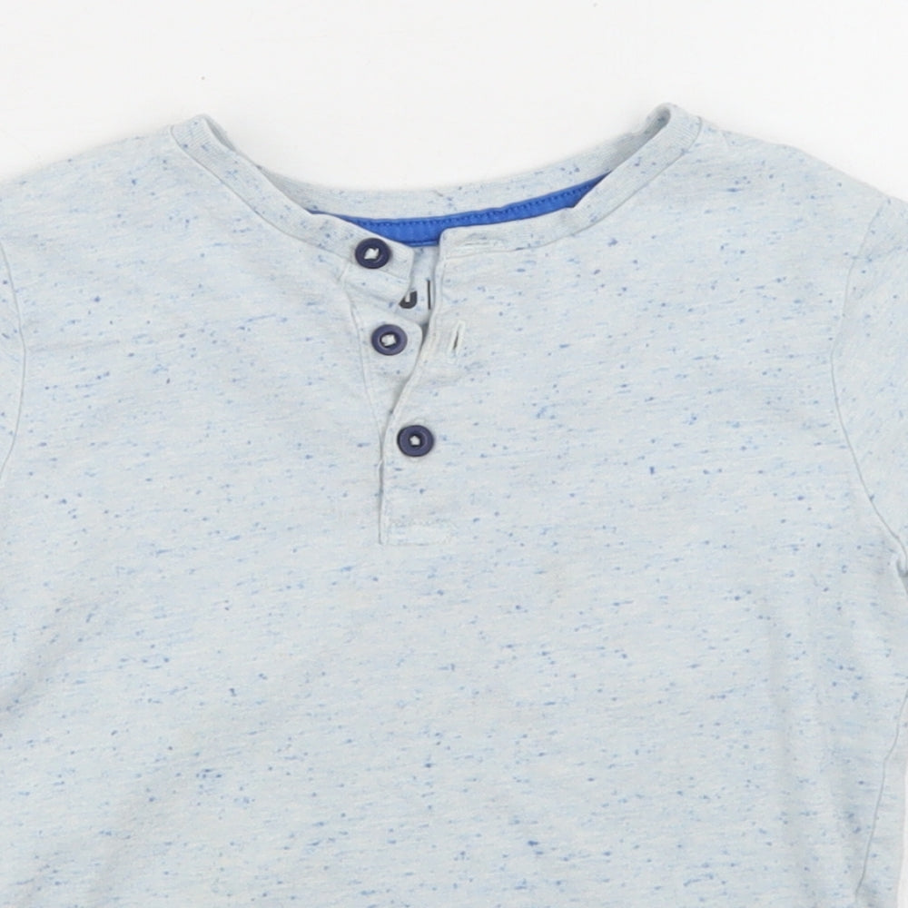 TU Boys Blue  Cotton Basic T-Shirt Size 2-3 Years Henley