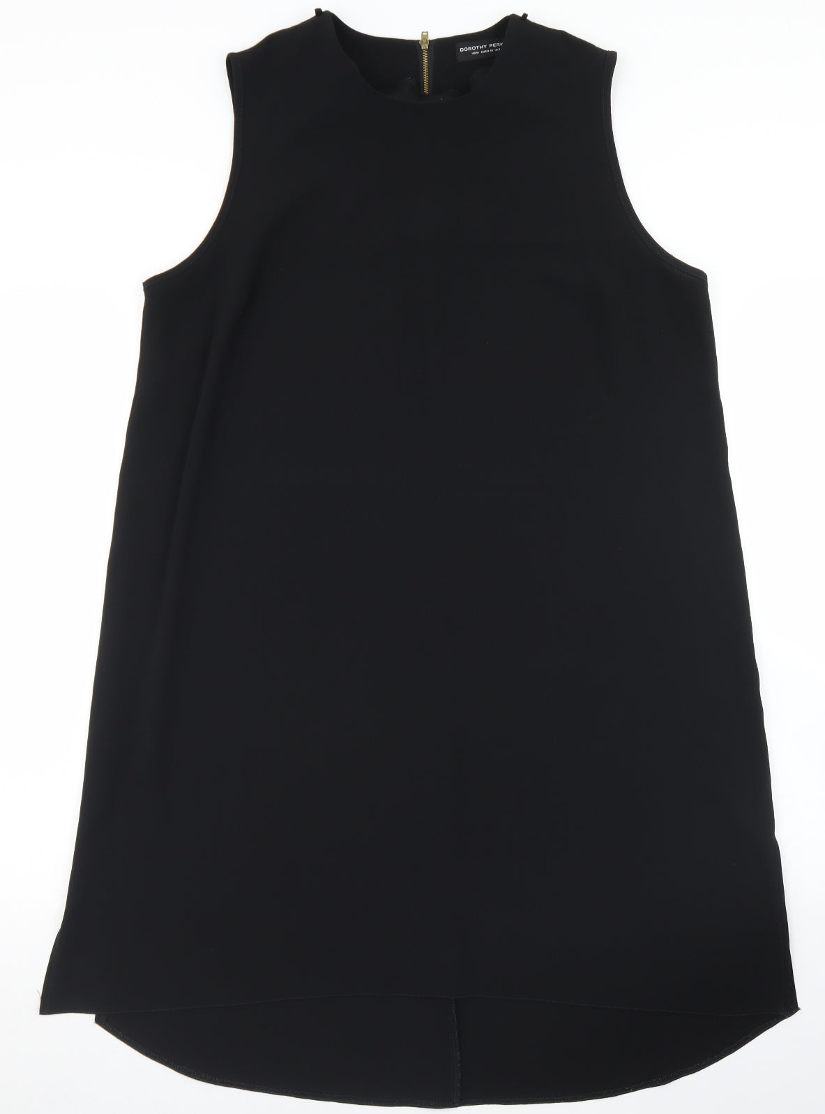 Dorothy Perkins Womens Black  Polyester Tank Dress  Size 18  Round Neck Zip