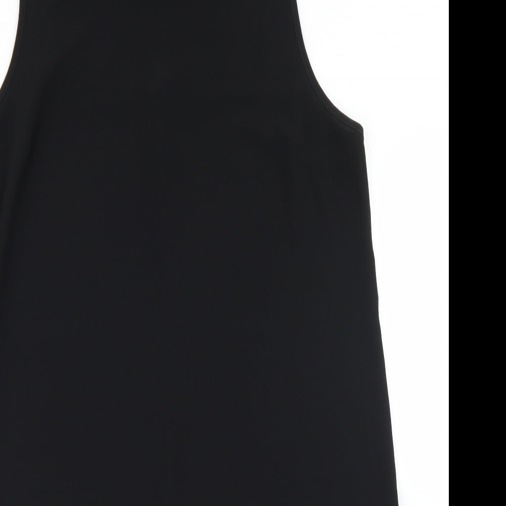 Dorothy Perkins Womens Black  Polyester Tank Dress  Size 18  Round Neck Zip