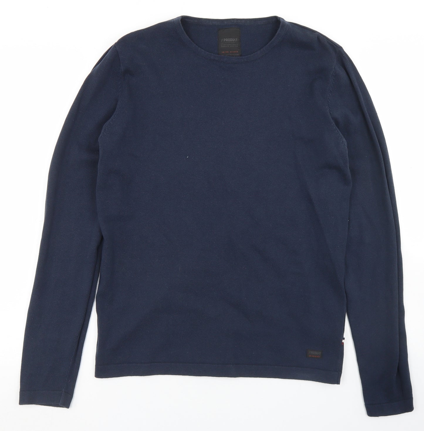 Produkt Mens Blue  Cotton  T-Shirt Size L Crew Neck