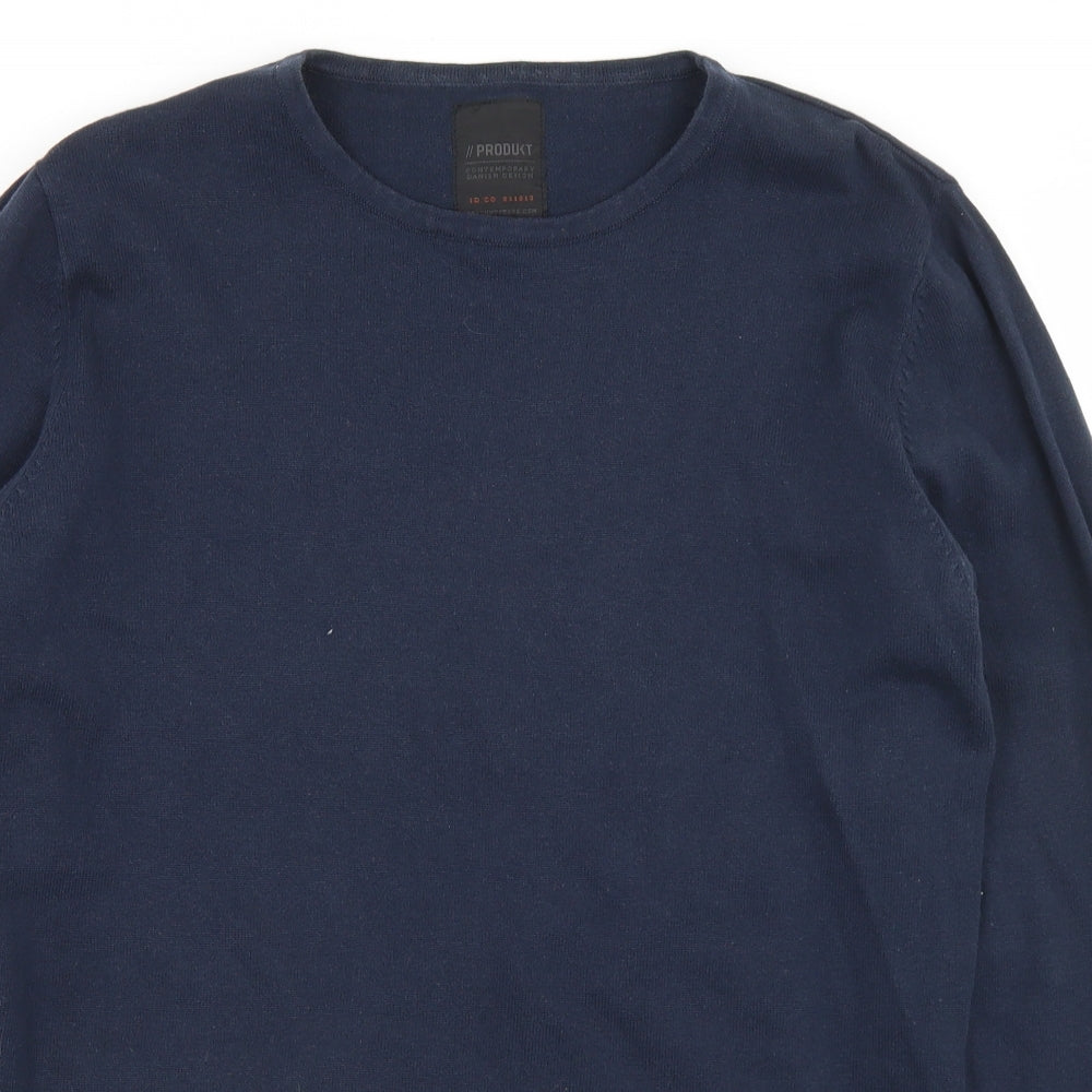 Produkt Mens Blue  Cotton  T-Shirt Size L Crew Neck