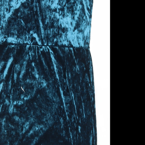 New Look Womens Blue  Polyester Wrap Dress  Size 18  V-Neck