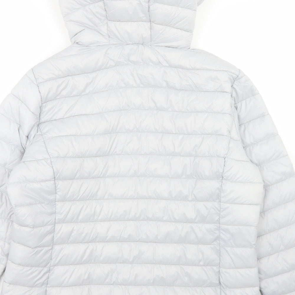 Dunnes Stores Womens Grey   Puffer Jacket Jacket Size M  Zip