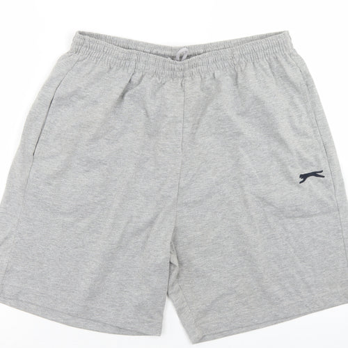 Slazenger Mens Grey  Polyester Sweat Shorts Size XL L6 in Regular Drawstring