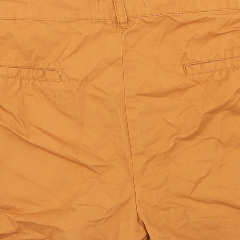 Primark Womens Brown  Cotton Chino Shorts Size 18 L3 in Regular Button