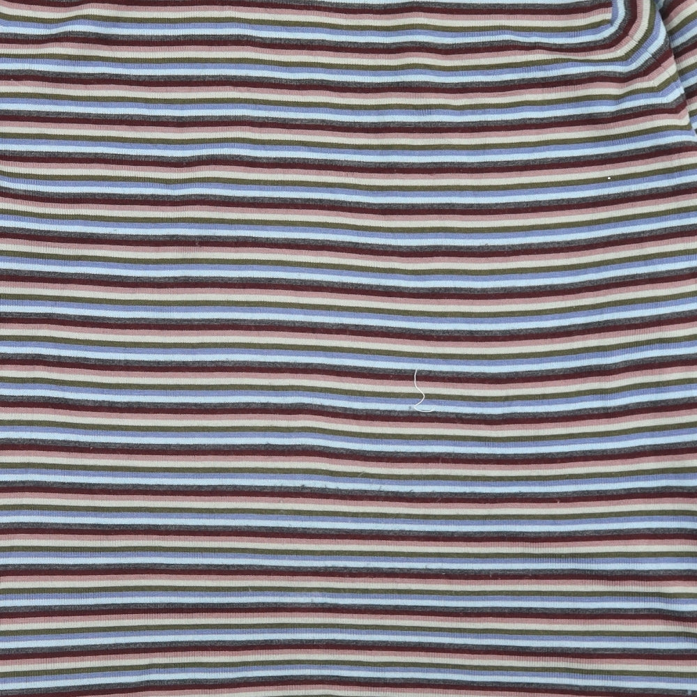 John Smedley Mens Multicoloured Crew Neck Striped Wool Pullover Jumper Size L