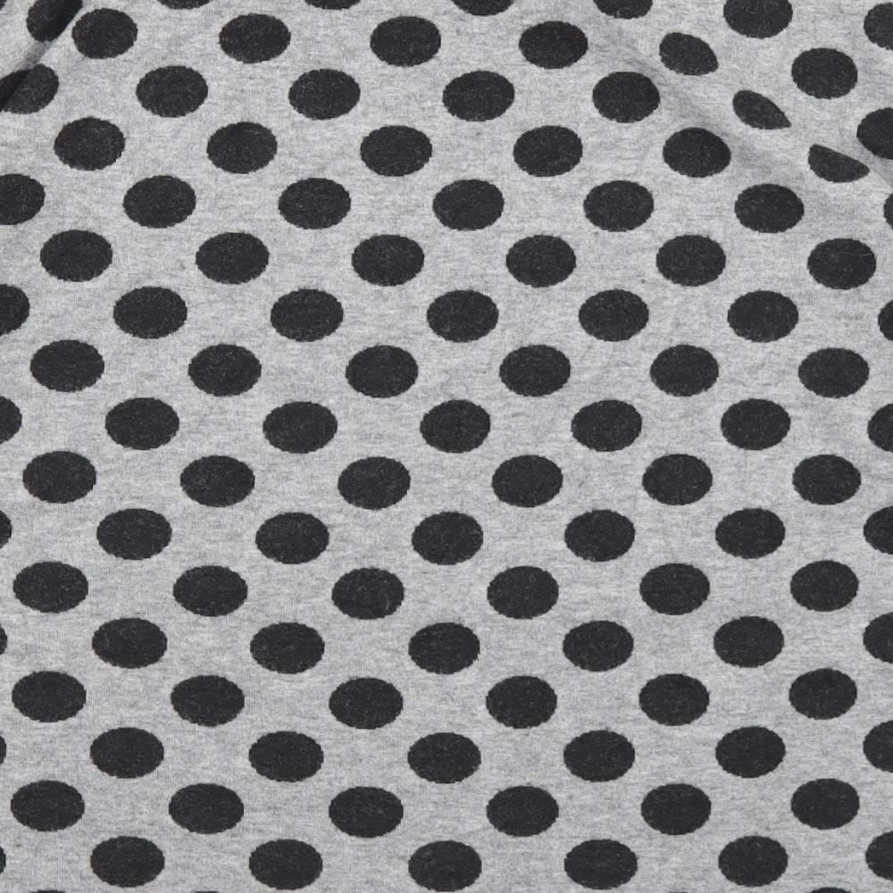 TU Womens Grey Polka Dot Polyester Basic T-Shirt Size 12 Round Neck