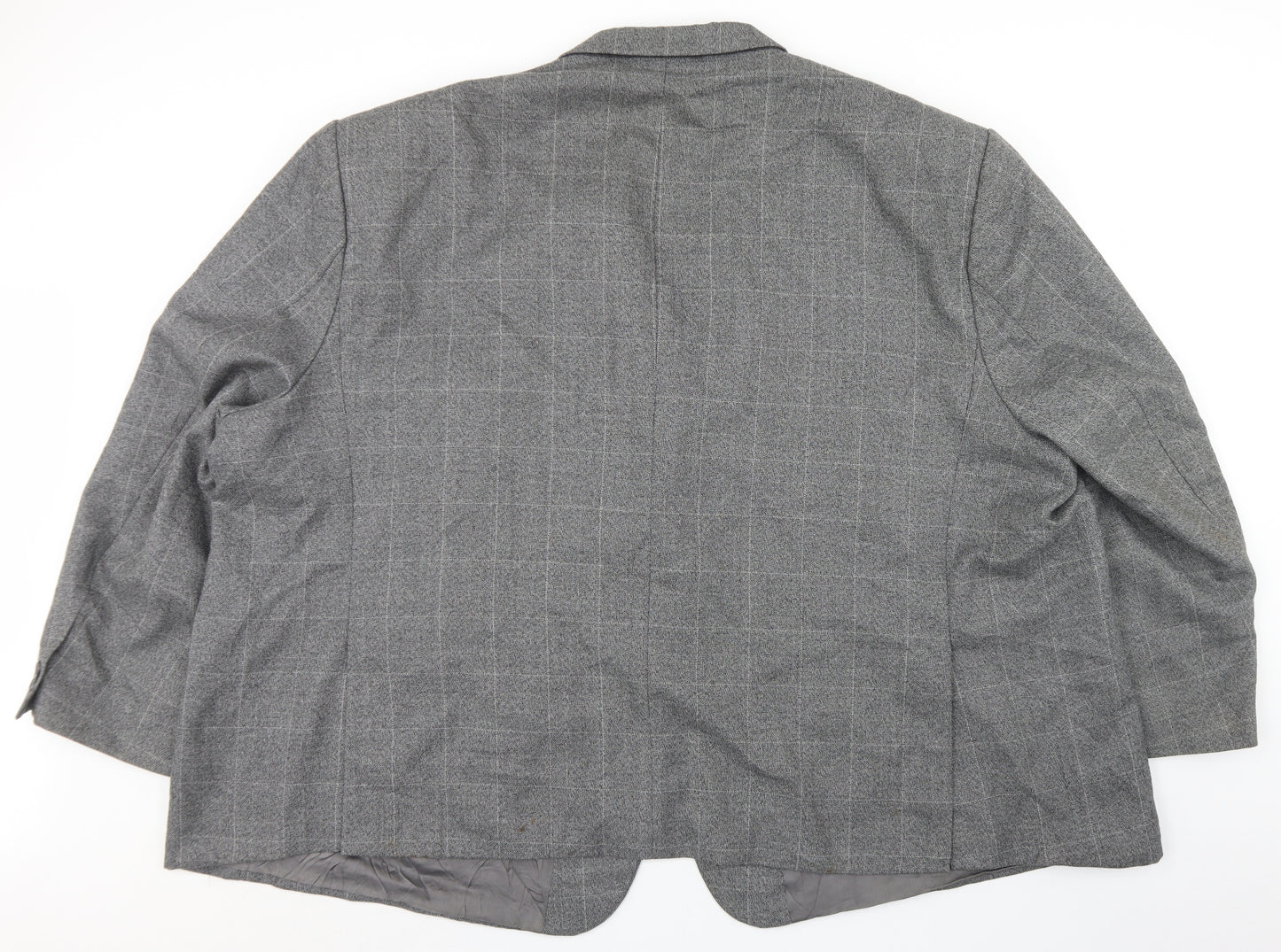 Big Mans Shop Mens Grey Plaid Polyester Jacket Blazer Size 2XL