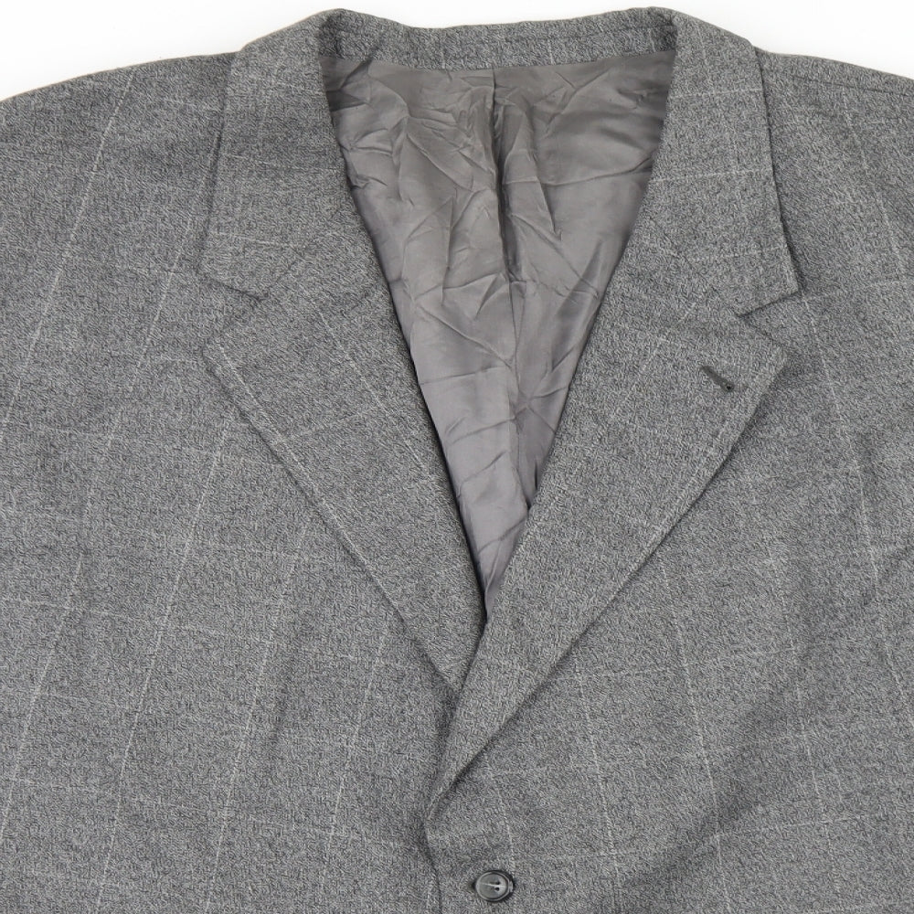 Big Mans Shop Mens Grey Plaid Polyester Jacket Blazer Size 2XL