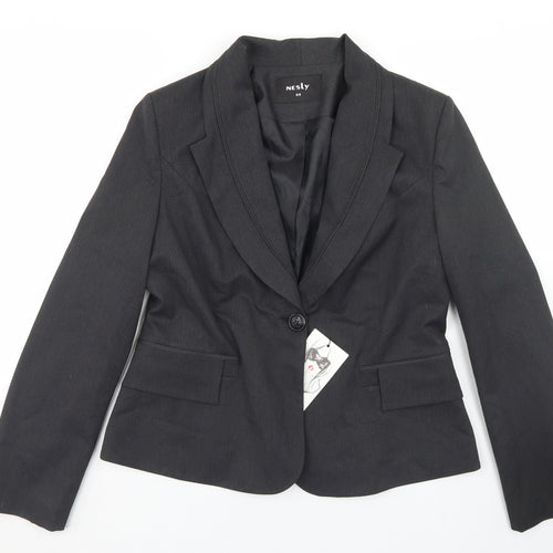Nesly Womens Grey  Polyester Jacket Blazer Size 16