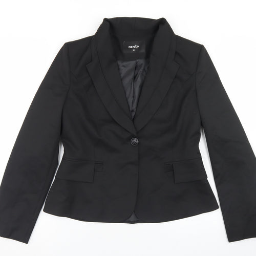 Nesly Womens Black  Polyester Jacket Blazer Size 16