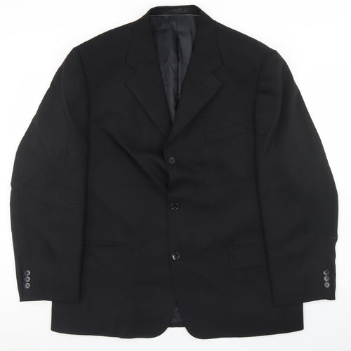 Armando Mens Black  Polyester Jacket Blazer Size 44