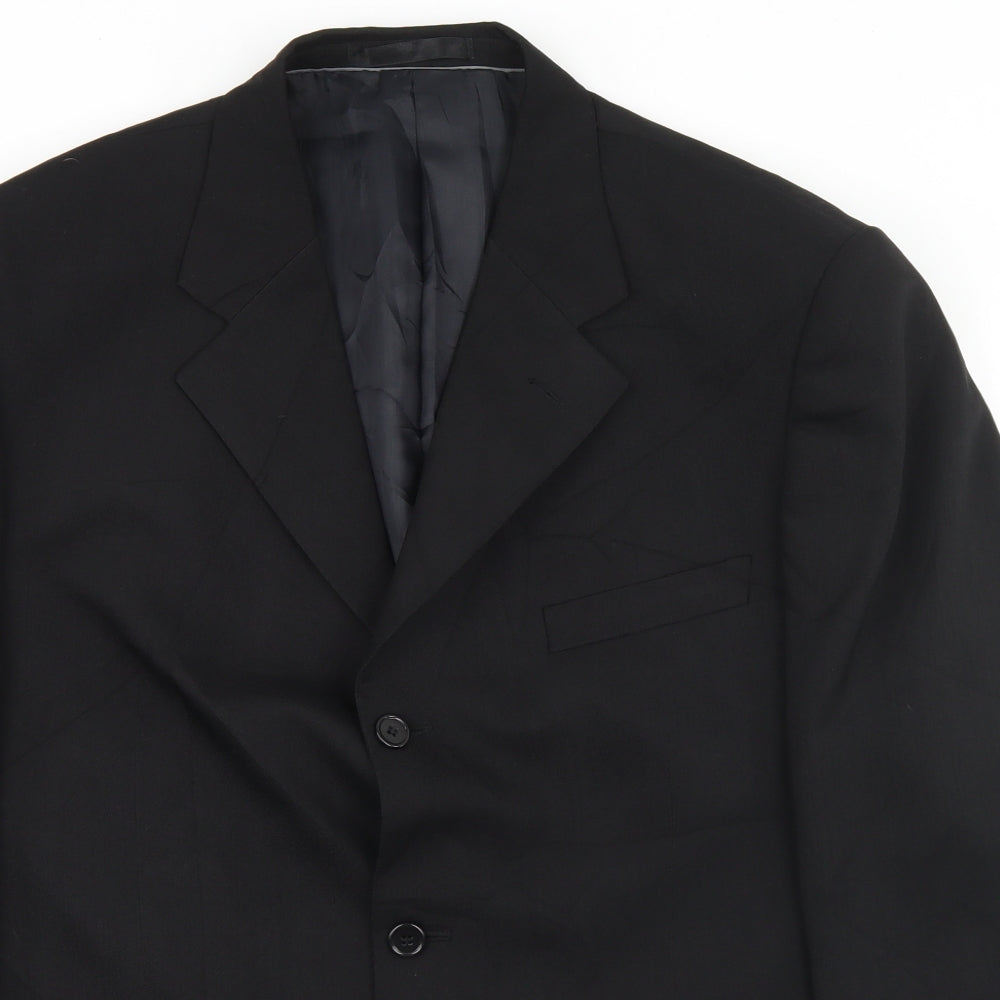 Armando Mens Black  Polyester Jacket Blazer Size 44