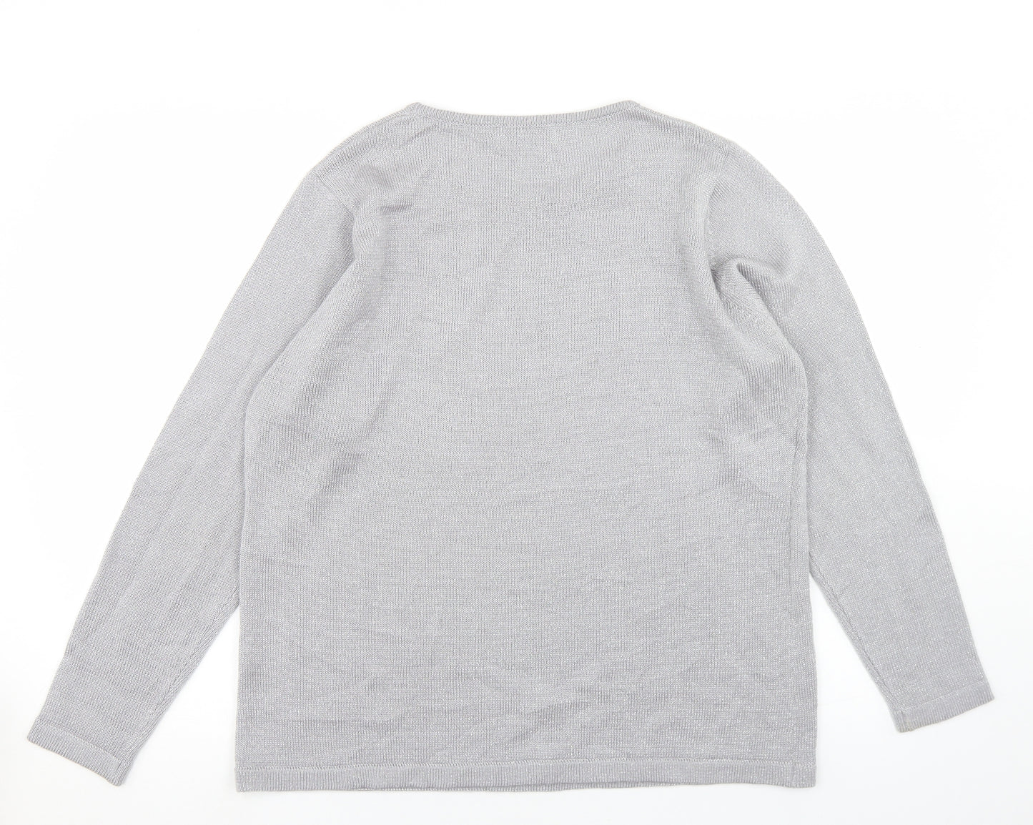 Honor Millburn Womens Grey Crew Neck  Polyester Pullover Jumper Size 18