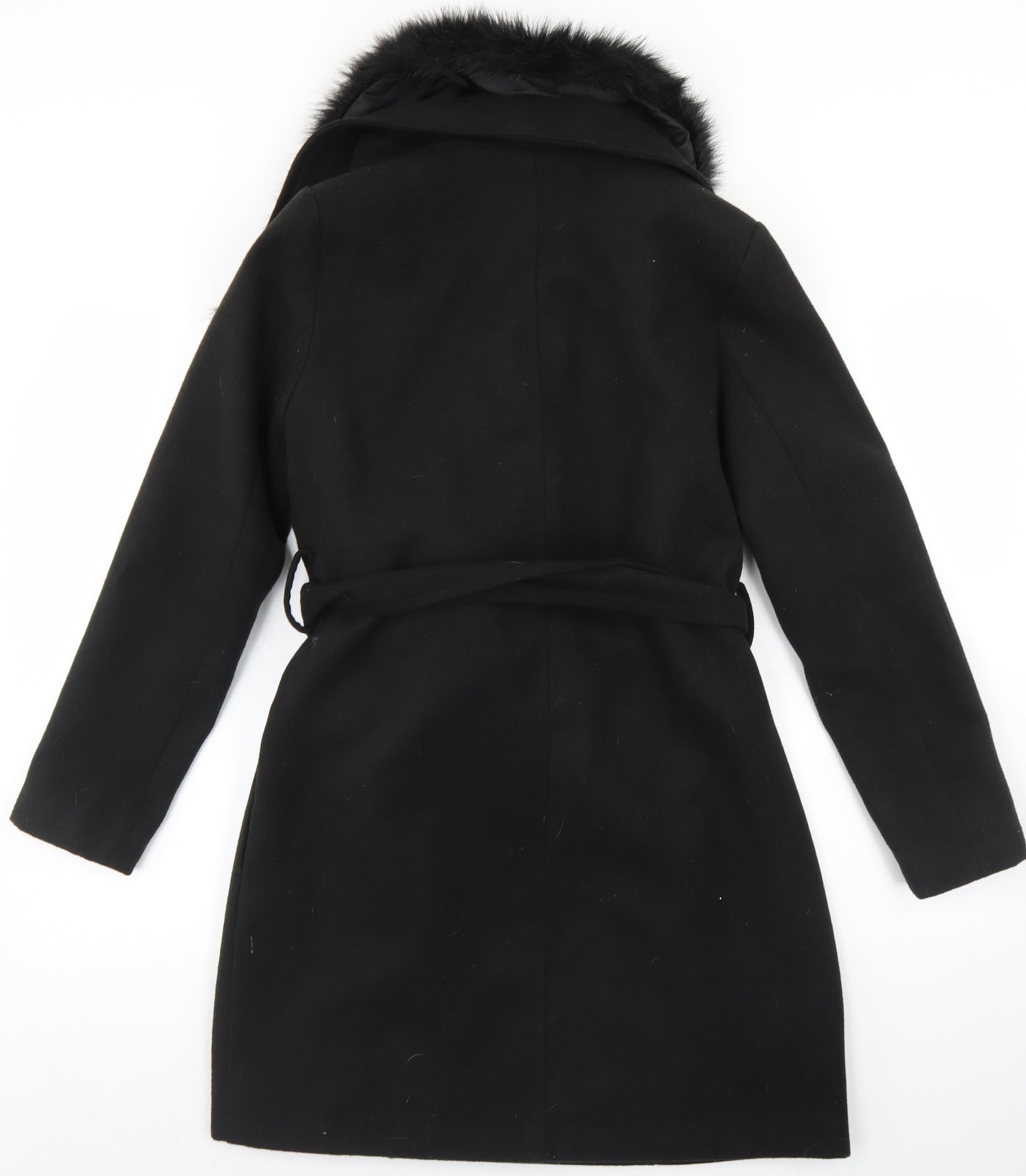 New Look Womens Black   Overcoat Coat Size 10  Zip