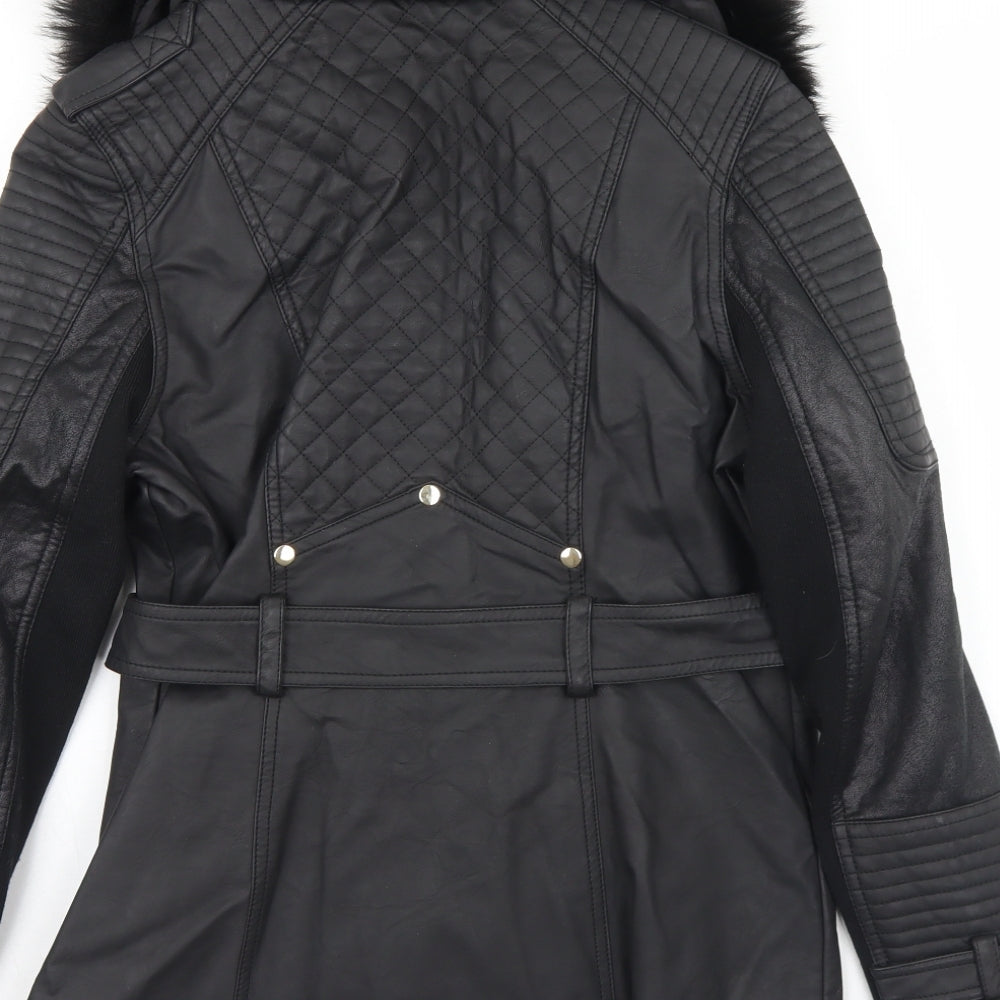 River Island Womens Black   Biker Jacket Size 12  Zip