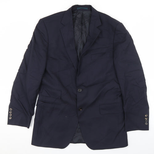 Gieves & Hawkes Mens Blue  Wool Jacket Blazer Size 38