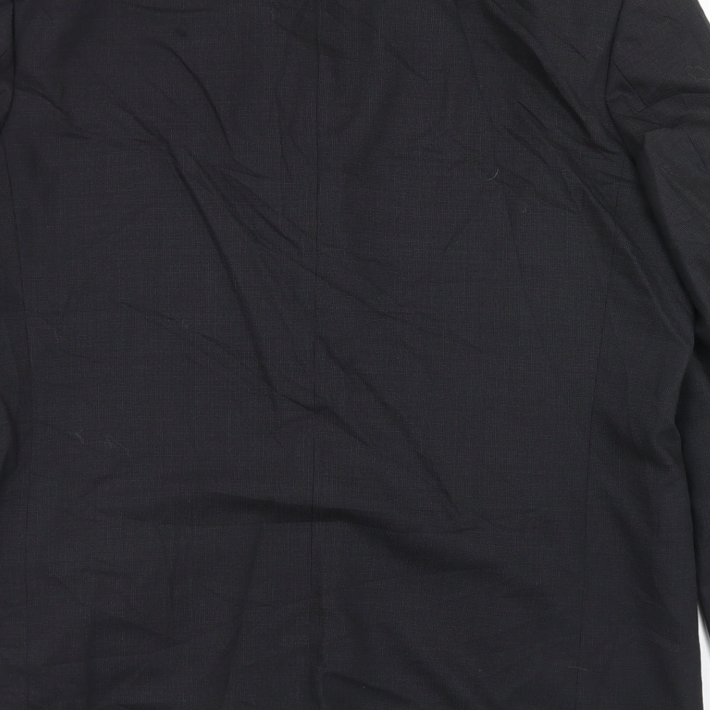 Reda Mens Black  Wool Jacket Blazer Size 44