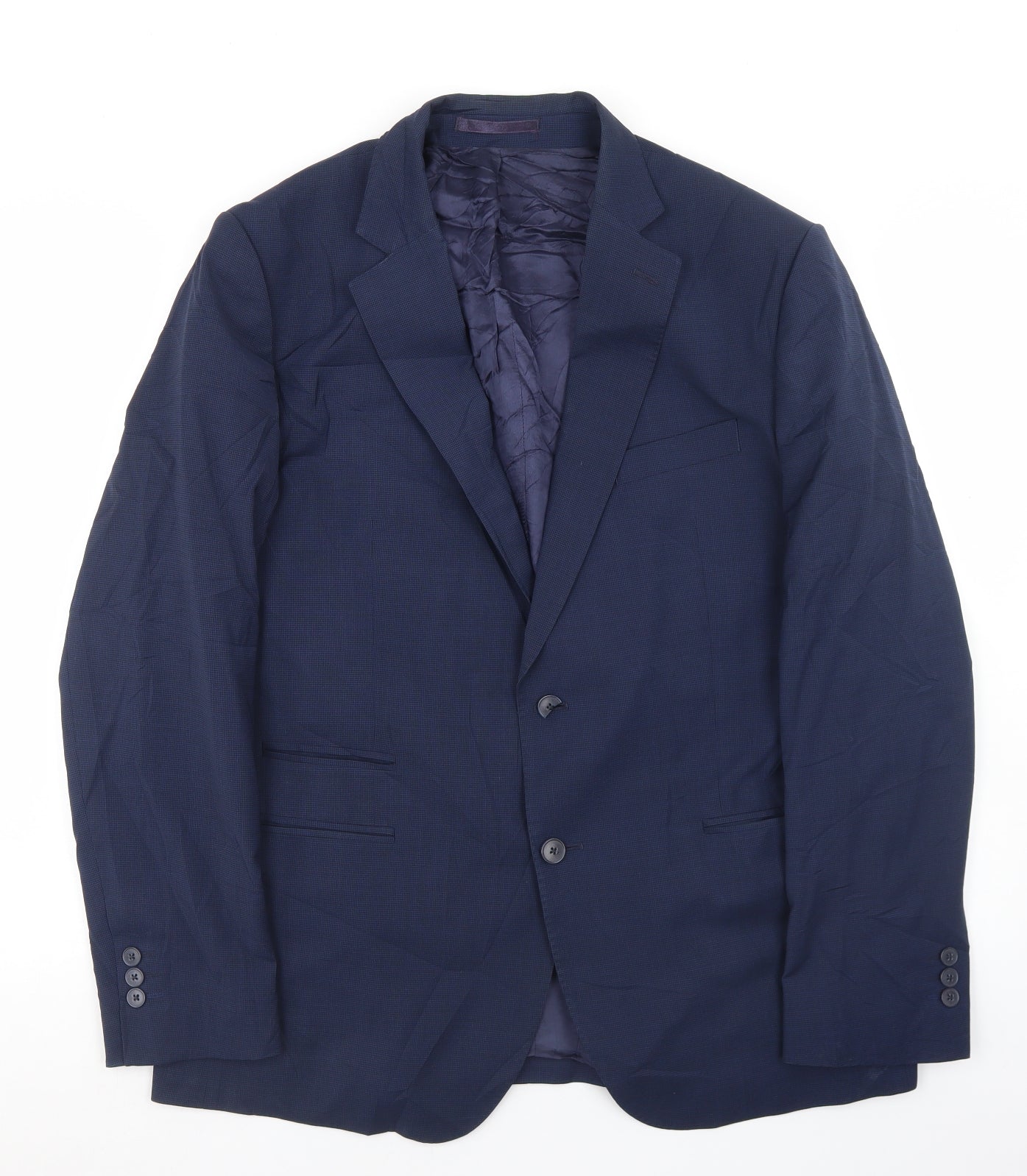 Jeff Banks Mens Blue  Polyester Jacket Blazer Size 44
