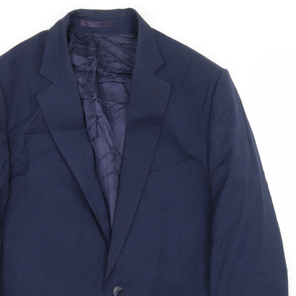 Jeff Banks Mens Blue  Polyester Jacket Blazer Size 44