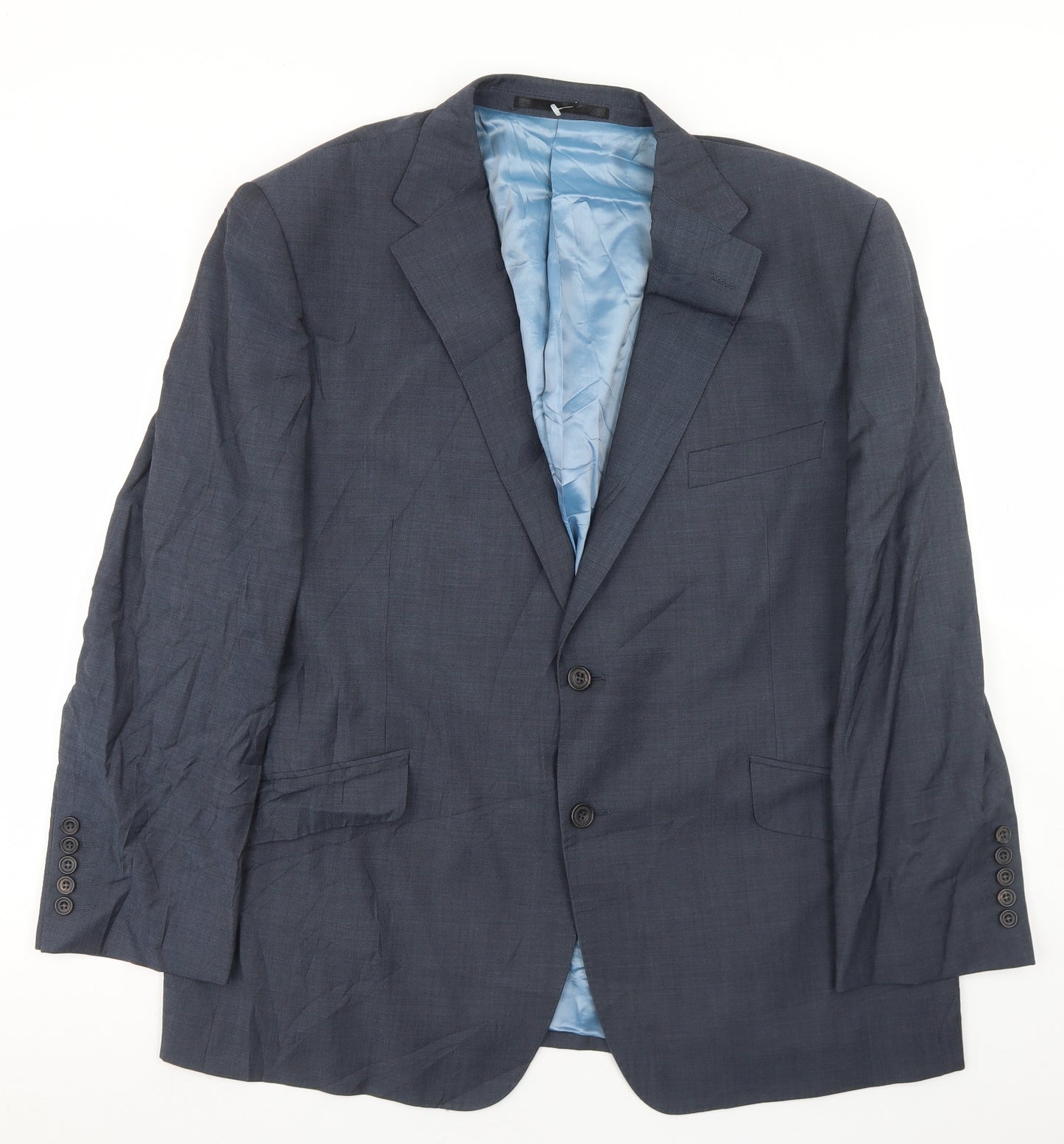 Marks and Spencer Mens Blue  Wool Jacket Blazer Size 46