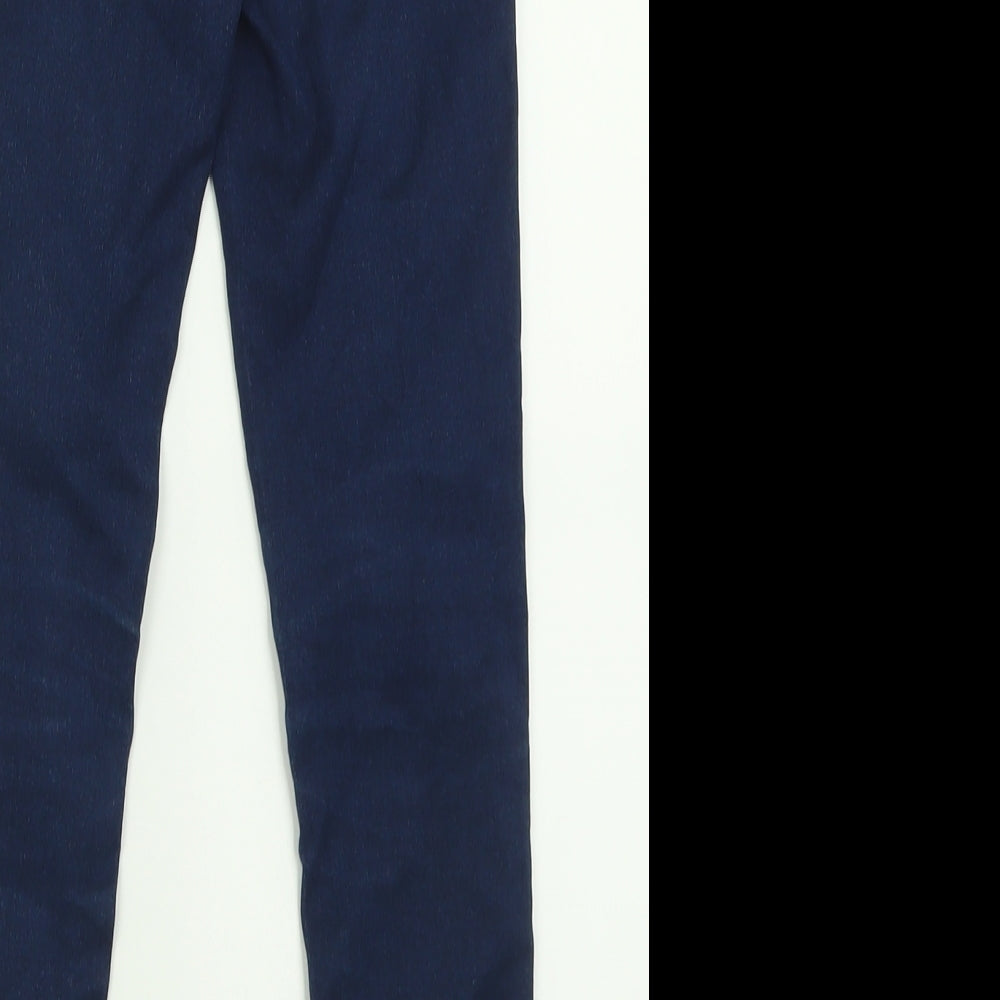 Marks and Spencer Girls Blue  Cotton Straight Jeans Size 8-9 Years  Regular Button