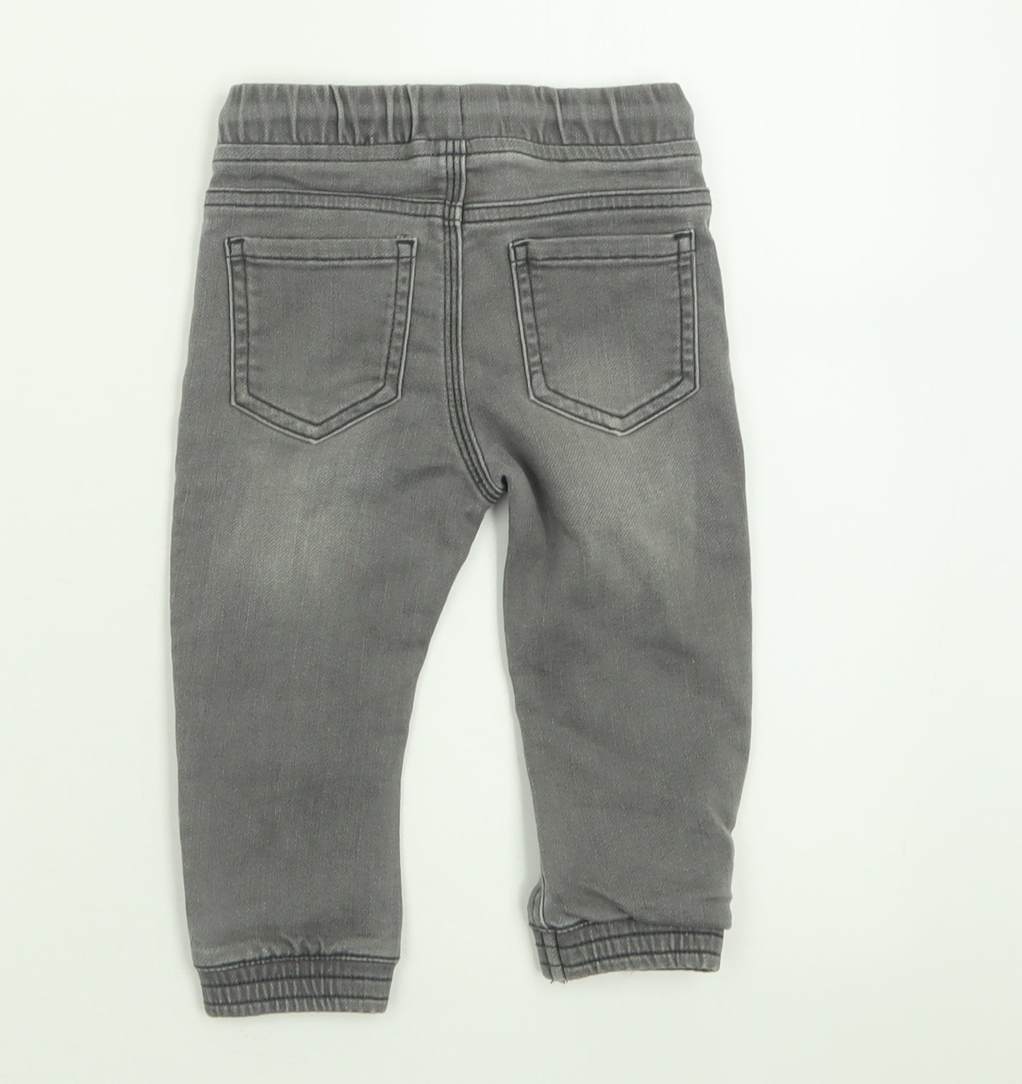 Matalan Boys Grey  Cotton Capri Jeans Size 12-18 Months  Tie
