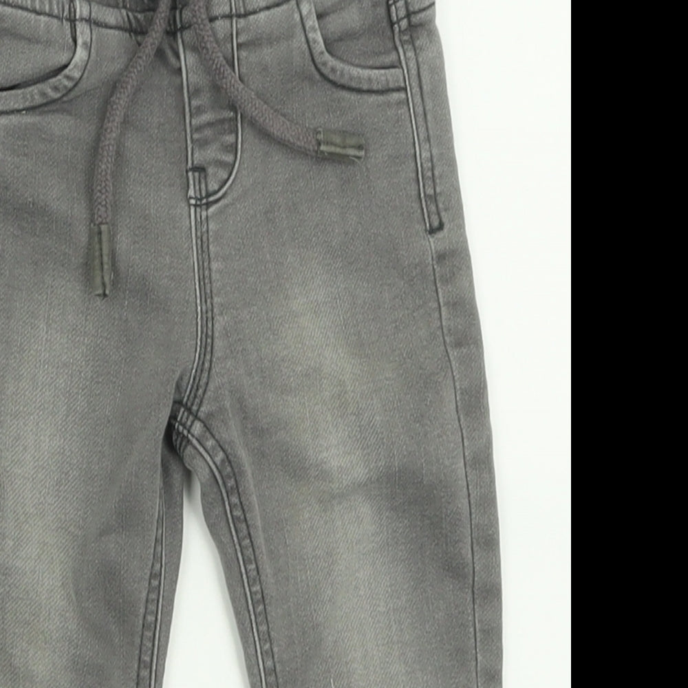 Matalan Boys Grey  Cotton Capri Jeans Size 12-18 Months  Tie