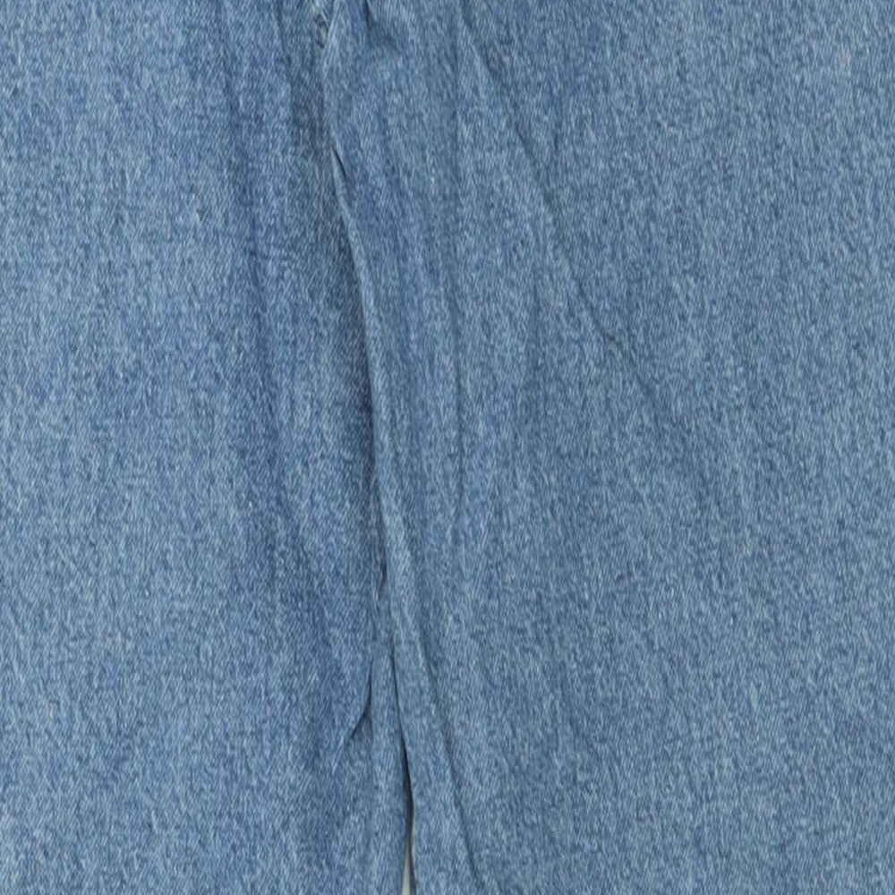 Missguided Womens Blue  Cotton Straight Jeans Size 8 L31 in Regular Button