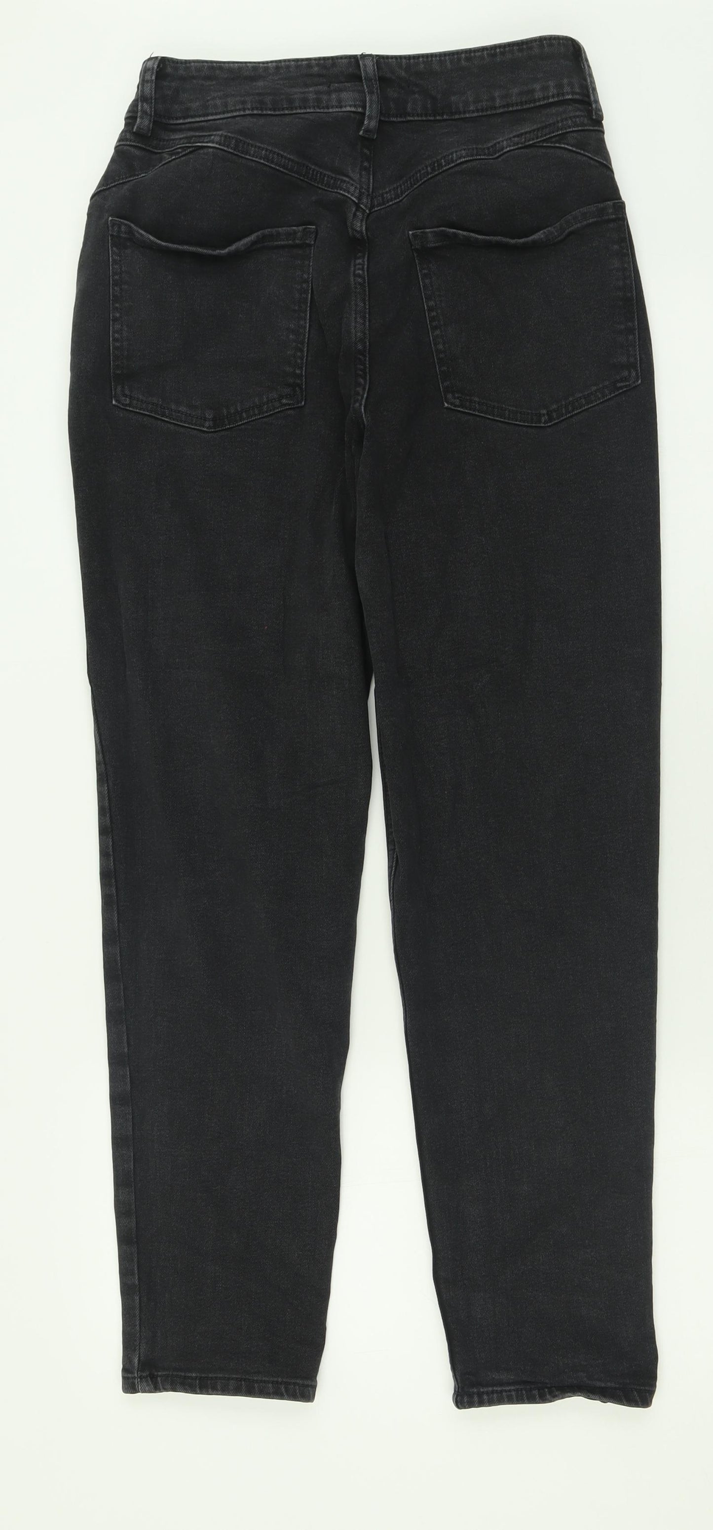Primark Womens Black  Cotton Straight Jeans Size 10 L28 in Regular Button