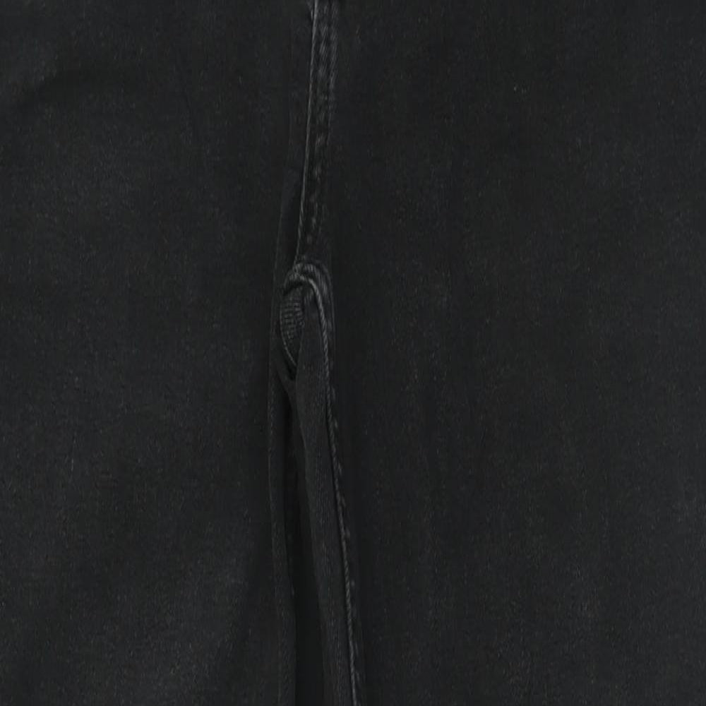 Primark Womens Black  Cotton Straight Jeans Size 10 L28 in Regular Button