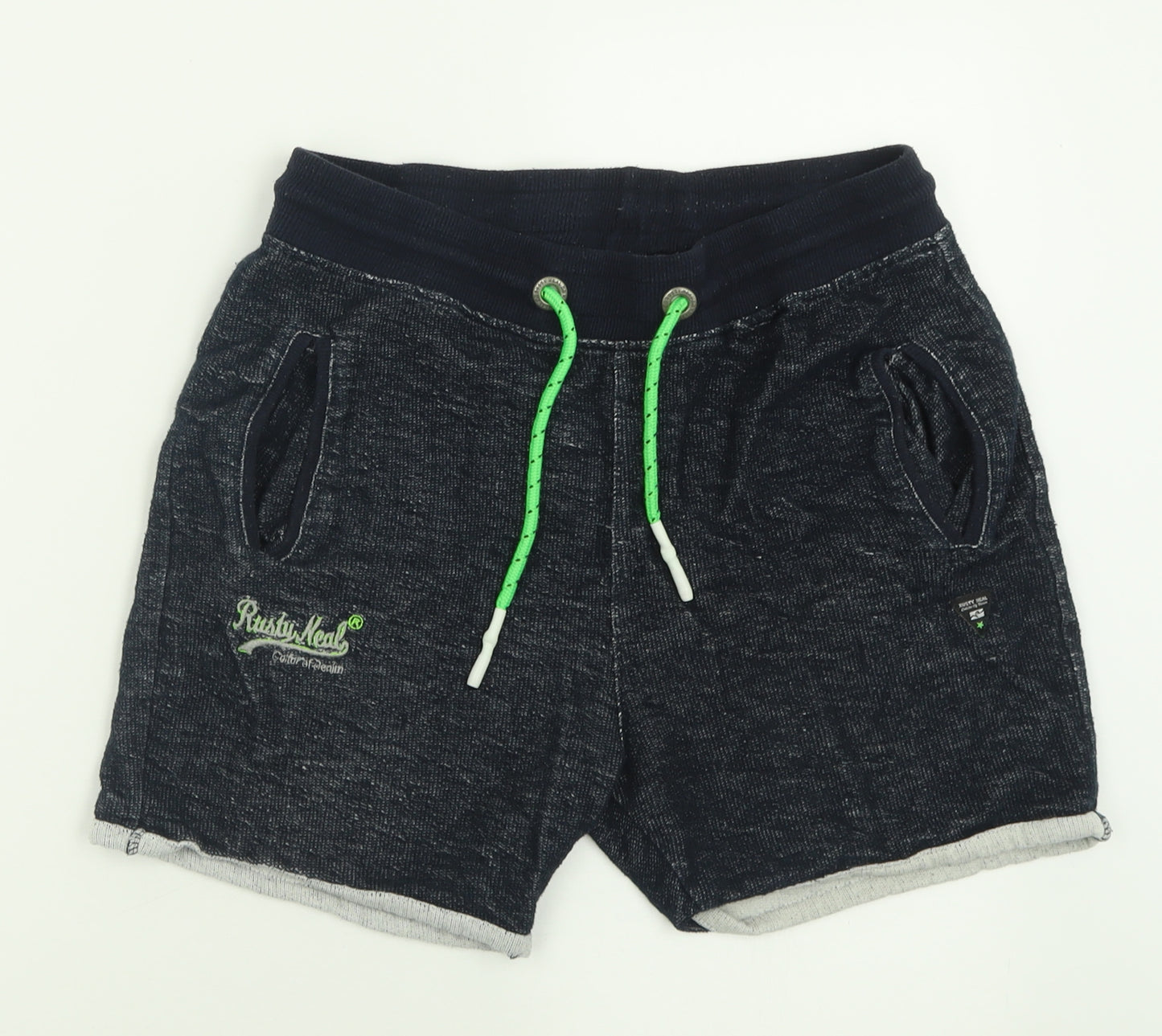 Rusty Neal Mens Blue  Cotton Sweat Shorts Size S  Regular