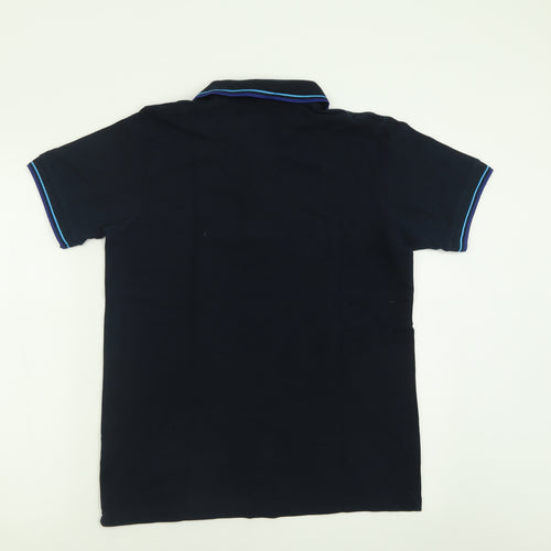 Fred Perry Mens Blue  Cotton  Polo Size M Collared Button