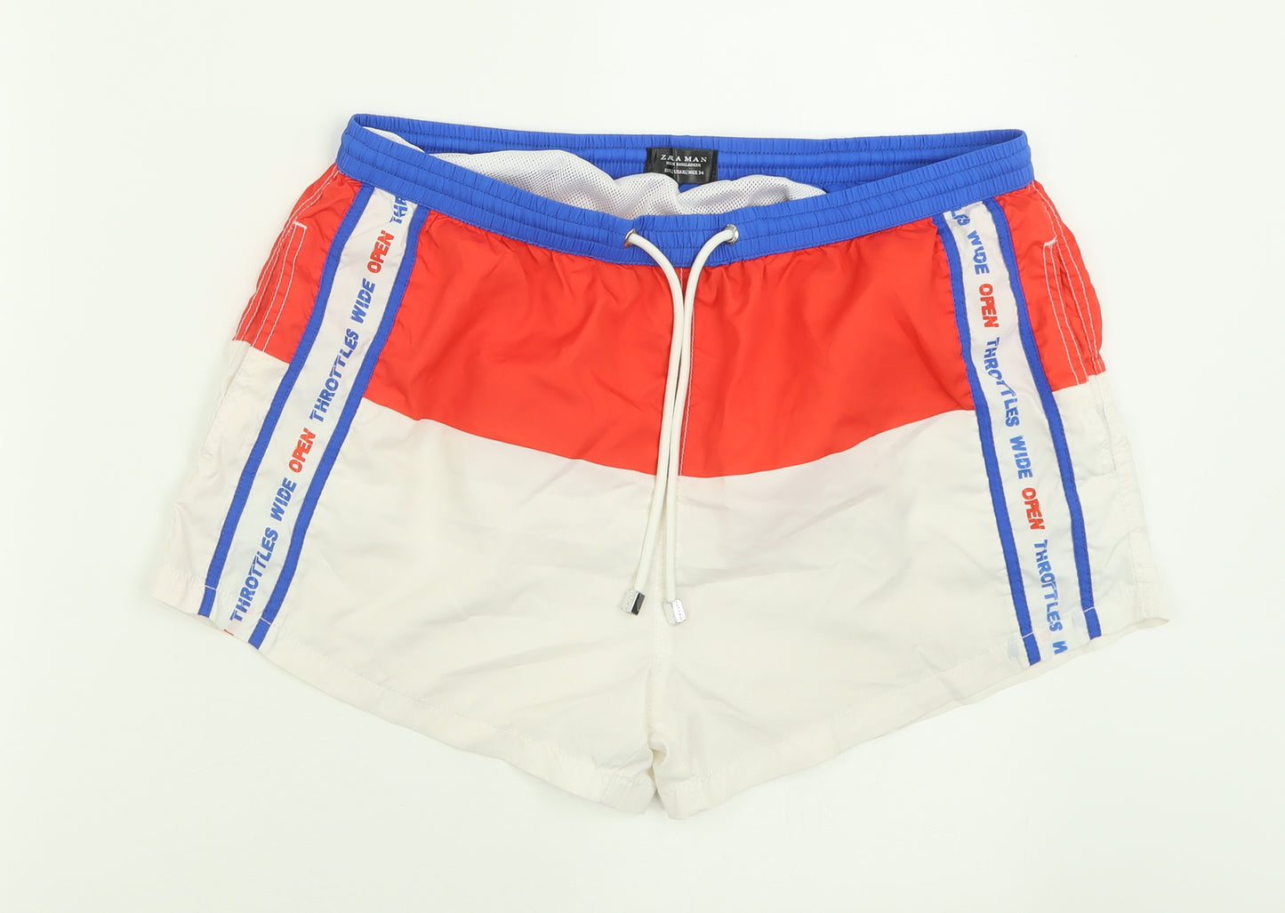Zara Mens Multicoloured  Polyester Sweat Shorts Size XL  Regular Tie