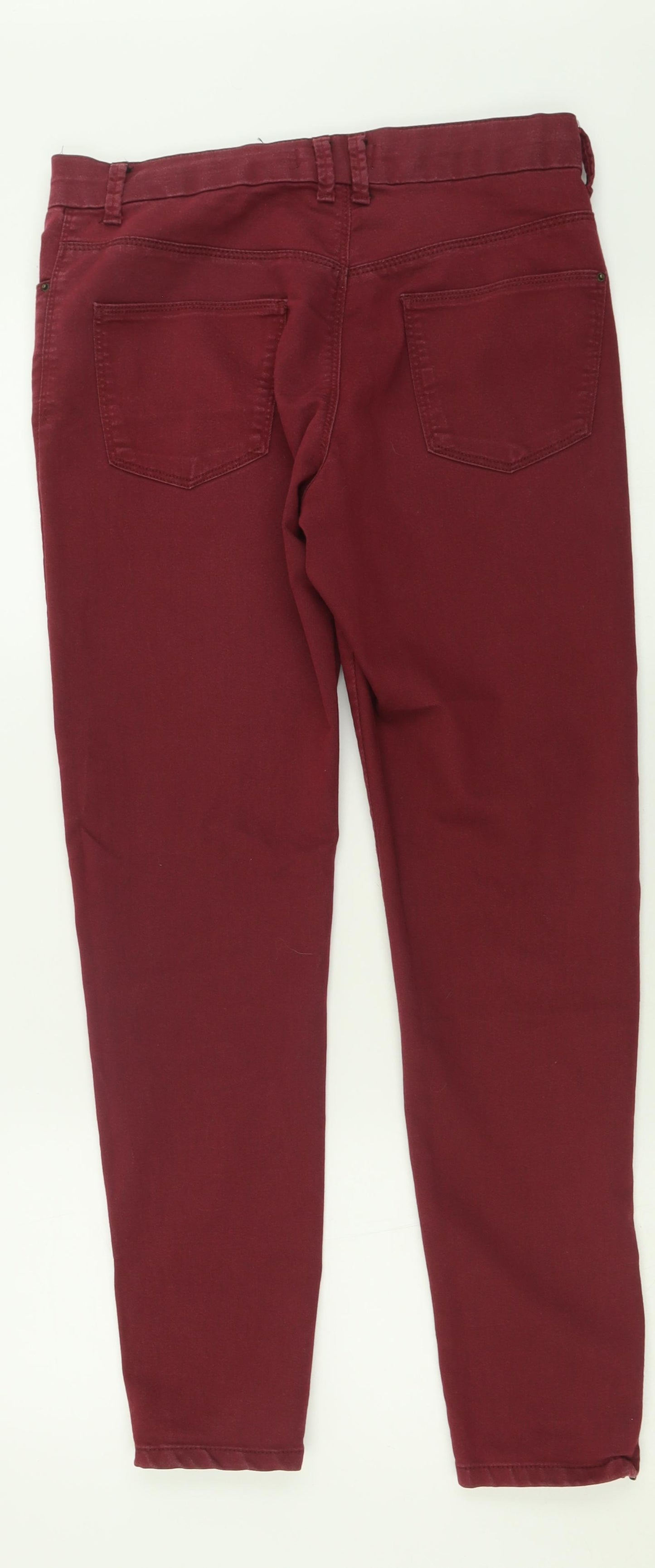 Marks and Spencer Womens Purple  Cotton Jegging Trousers Size 12 L28 in Regular Button