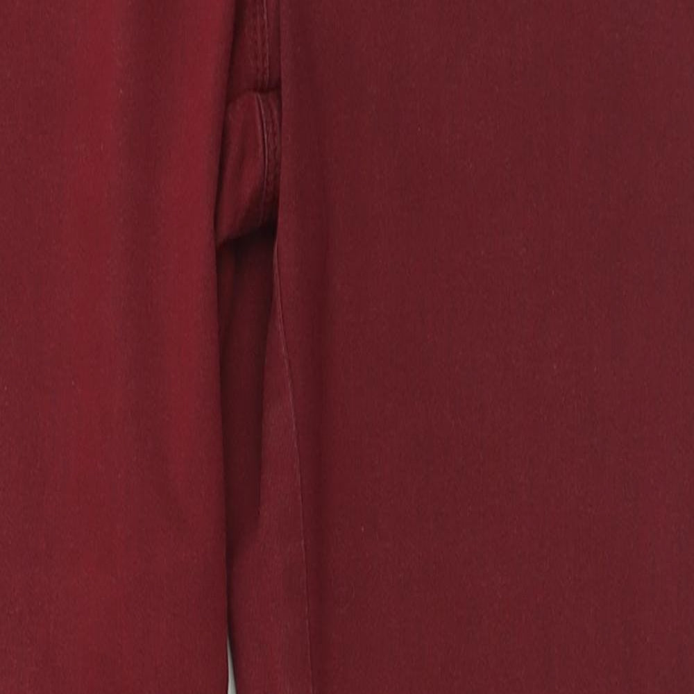 Marks and Spencer Womens Purple  Cotton Jegging Trousers Size 12 L28 in Regular Button