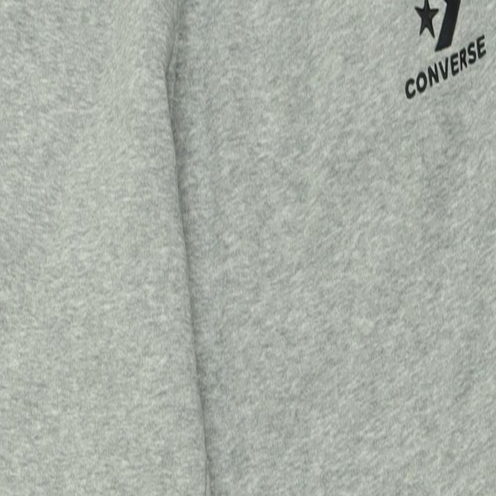 Converse Mens Grey  Cotton Jogger Trousers Size S L30 in Regular Tie