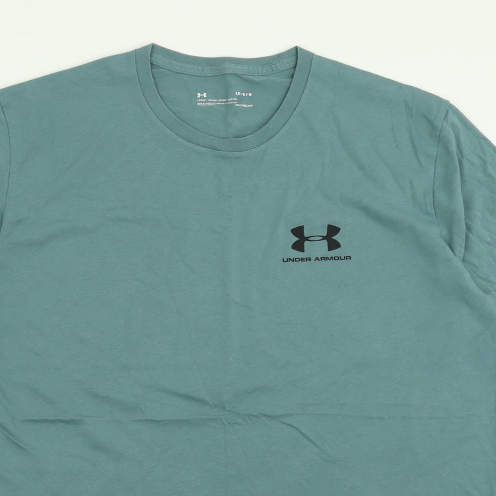 Under armour Mens Blue  Polyester  T-Shirt Size L Crew Neck