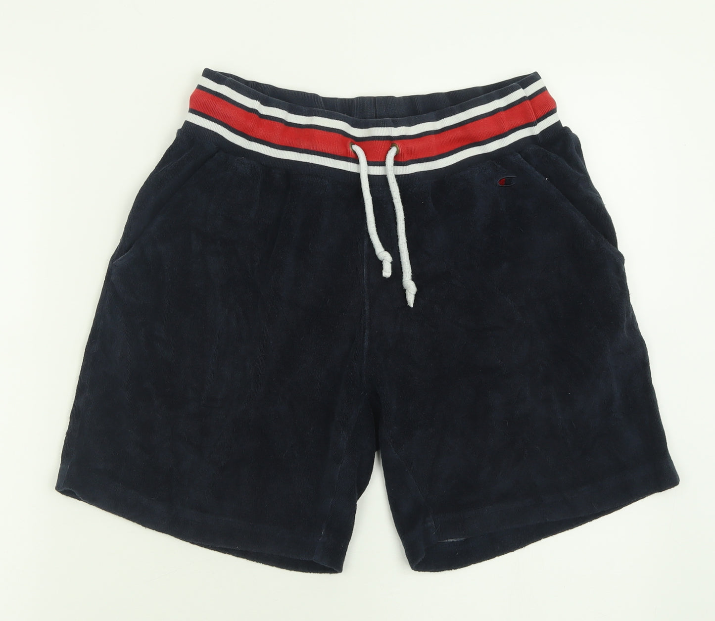 Champion Mens Blue  Cotton Bermuda Shorts Size M L7 in Regular Tie