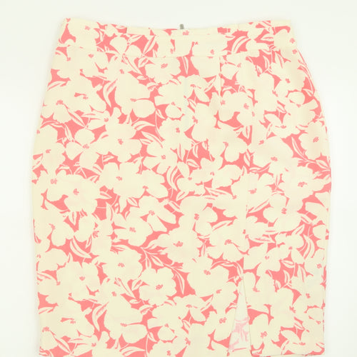 Oasis Womens Ivory Geometric Polyester A-Line Skirt Size 16   Zip