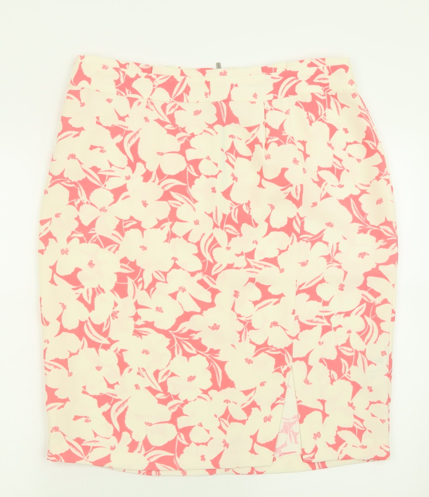 Oasis Womens Ivory Geometric Polyester A-Line Skirt Size 16   Zip