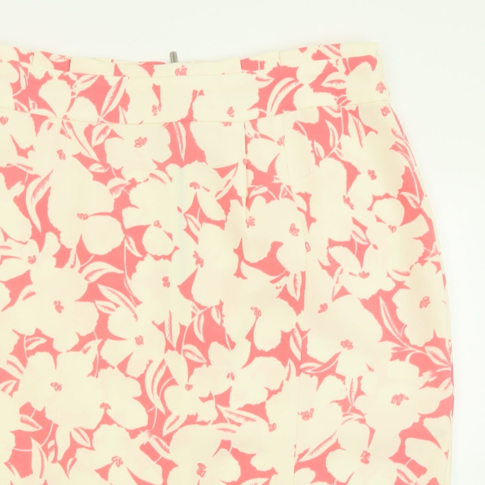 Oasis Womens Ivory Geometric Polyester A-Line Skirt Size 16   Zip